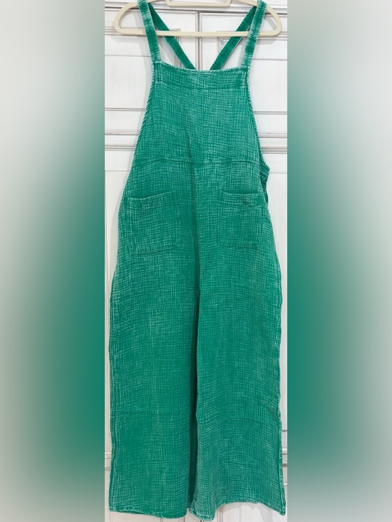 Zenana Outfitters Pants - NWOT SZ L/XL Zenana Green Wide-Leg Jumpsuit with Front Pockets Stretchy
